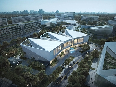 未来主义研发中心 数字影视基地 创意综合体 未来园区 科技感