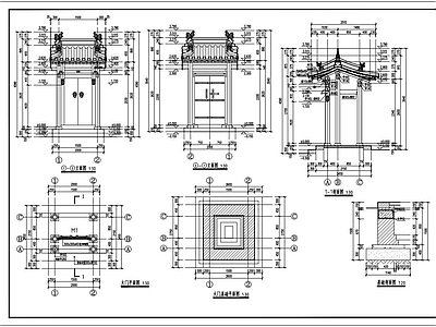 其他古建筑 大门 围墙 古建大门