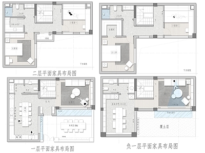 别墅 270平别墅 平面图 彩平图