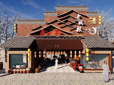 中式茶馆 特色商铺门头 唐山宴建筑门头 新中式门头创意 中式餐饮酒吧门头 新中式茶馆酒吧