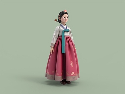 中式虚拟人物 朝鲜族 朝鲜族美女