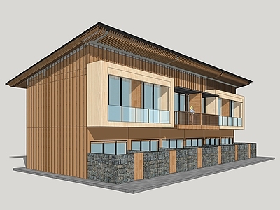 日式民宿建筑 新中式商业建筑 山地民宿建筑