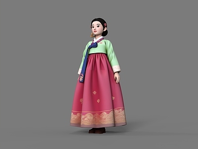 中式虚拟人物 朝鲜族 朝鲜美女