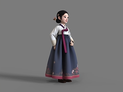中式虚拟人物 朝鲜族 朝鲜族美女