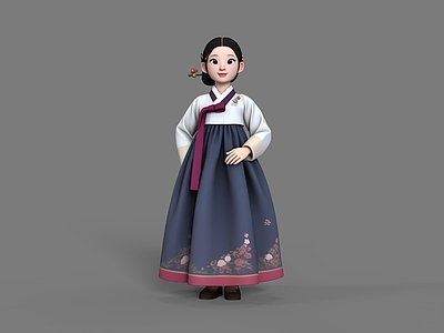 中式虚拟人物 朝鲜族 朝鲜族美女