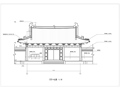 仿古建筑 明代官式大门 歇山顶大门 斗拱 王府大门 寺庙大门