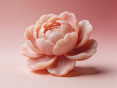 中式雕塑摆件 蜡制牡丹摆件 奶油风牡丹花 美陈 美陈茶宠
