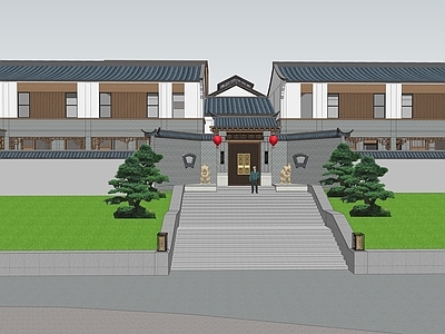 新中式四合院 四合院建筑 四合院景观 新农村 中式院落