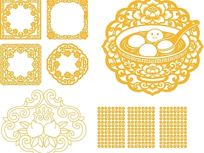 其他图库 花纹 中式 纹理 线稿 贴图