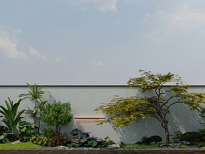 新中式景观庭院 花园 露台