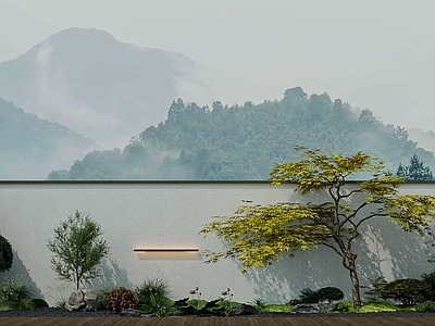 新中式庭院 花园 露台