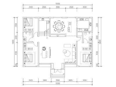 别墅建筑 二层 别墅 自建房 居中