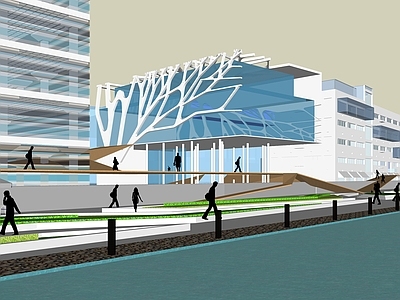 解构主义产业园办公楼 滨海建筑 沿海建筑 多层商业 商业综合体