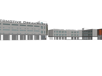 现代主义研发厂房 研发楼 沿街商业 工业建筑