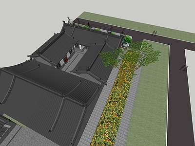 中式古建四合院