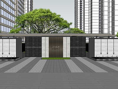 极简入口大门 住宅大门景观 住宅入口景观 住宅建筑