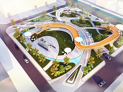 现代主义口袋公园 公园 文化公园 城市公园 休闲公园 城市绿地