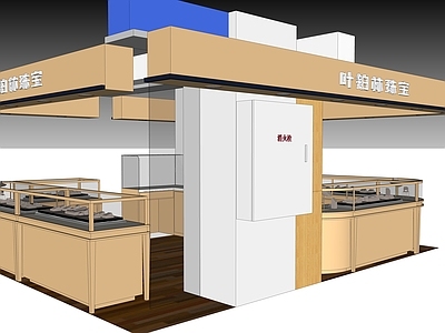 现代简约珠宝店 珠宝店 珠宝柜台 项链颈膜 珠宝