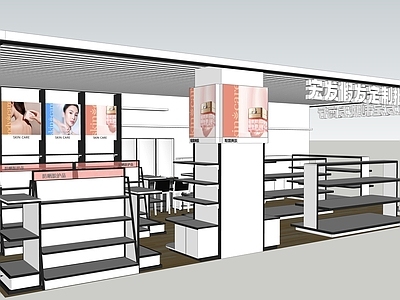 现代简约化妆品展台 假发柜台 化妆品柜台