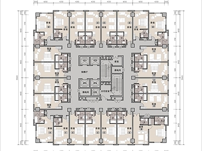 公寓建筑 高层平层公寓 45 93平公寓 高层酒店式公寓 高层酒店平面