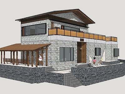 新中式民宿建筑 山地民宿 民居改造民宿 民宿建筑设计