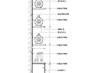墙面节点 展示柜节点图 展示柜做法 展柜