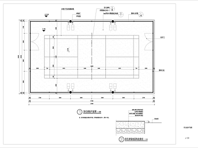 其他景观 羽毛球场施工图 羽毛球场带围网 户外羽毛球场