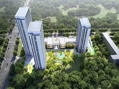 现代主义小高层住宅楼 保障房 景观设计 高品质住宅 现代风格小区