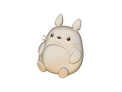 奶油风雕塑摆件 龙猫 雕塑 美陈 AI渲染 摆件