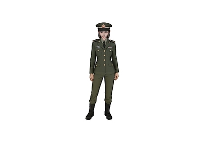 虚拟人物 女军官 女军人 礼服军装女 军礼服女