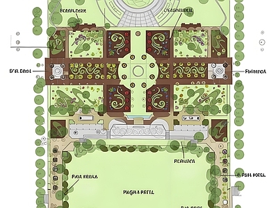 其他公园景观 魔纹花坛公园景观 城市魔纹绿化景观