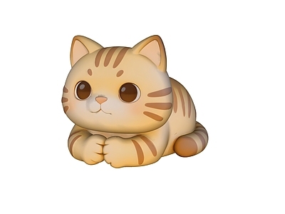 奶油风雕塑摆件 花猫 雕塑 美陈 摆件 小猫