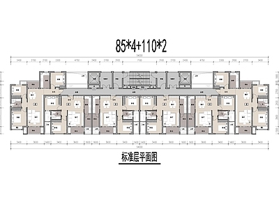 公寓建筑 平层类住宅公寓 85与110平 高层类住宅公寓 条形短进深公寓