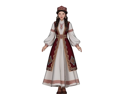 中式虚拟人物 新疆美女 维吾尔族