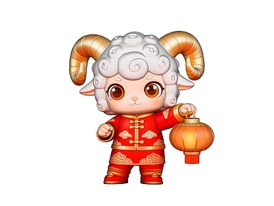 中式虚拟人物 春节美陈 羊年美陈 春节氛围 羊年