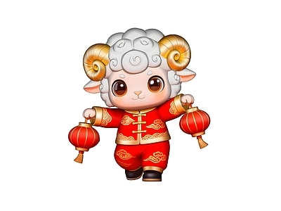 中式家禽动物 羊年美陈 羊 春节美陈