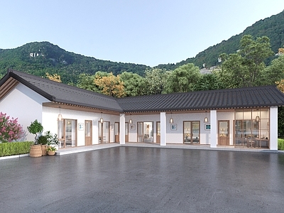 新中式民宿建筑 新中式民宿 建筑