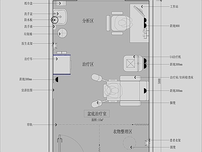 医院 盆底治疗室平面图