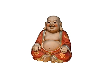 中式佛像 非遗泥彩塑 弥勒笑佛佛像