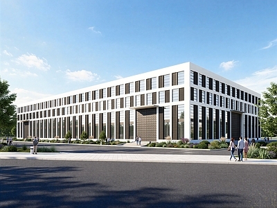 现代主义标准厂房 产业园 办公楼 工业厂房 厂房 产业园办公