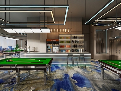 现代台球室 现代台球厅 高级台球厅 商业台球厅 科技台球厅 台球店