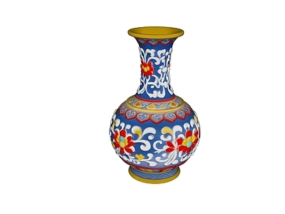 中式花瓶 花瓶 摆件 景泰蓝 瓷器