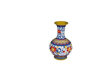 中式花瓶 景泰蓝 瓷器 花瓶 摆件