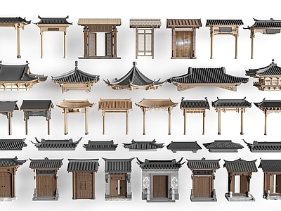 中式古建门头 新中式庭院门 院落大门 中式门头