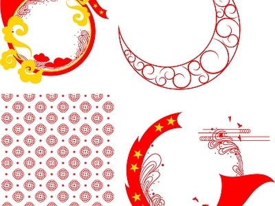 其他图库 中式花纹 纹理 贴图 线稿