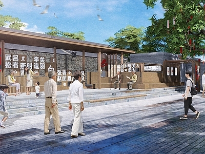 新中式景观廊架空间