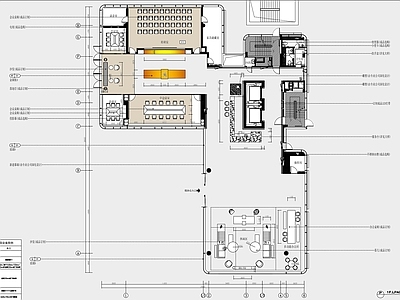 整体办公空间 名企总部楼 办公楼 五层 平面布置