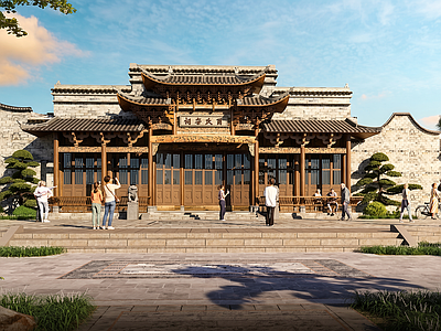 中式古建古建筑 闽南古建门楼 寺庙古建 宗祠门楼 古建大门