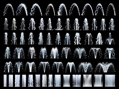 喷泉 2D喷泉 涌泉 水景 水花 水幕