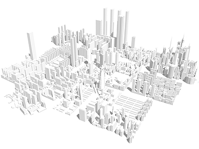 极简简模规划 简模规划 城市建筑配楼 鸟瞰城市规划 建筑体块 白色城区建筑